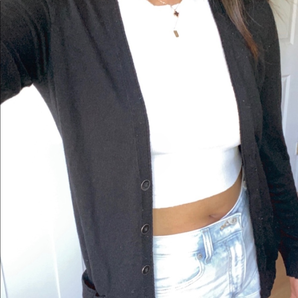 black cardigan